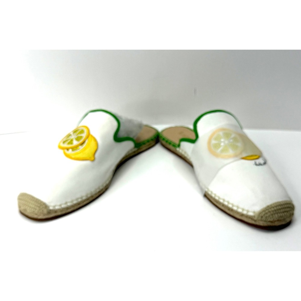 Kate Spade New York Azura Lemons Espadrille Mules White/Green Size 11B NWT/BOX - Picture 2 of 8